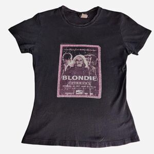 2004 Dragonfly Clothing Company Blondie Distressed Black Graphic Tee Size M